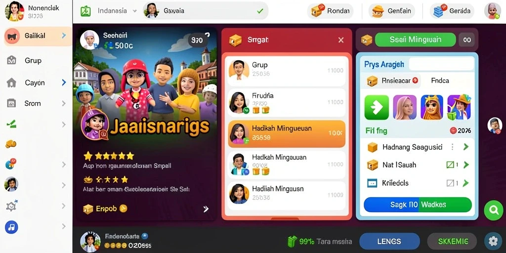 Beragam permainan menarik dalam satu aplikasi.